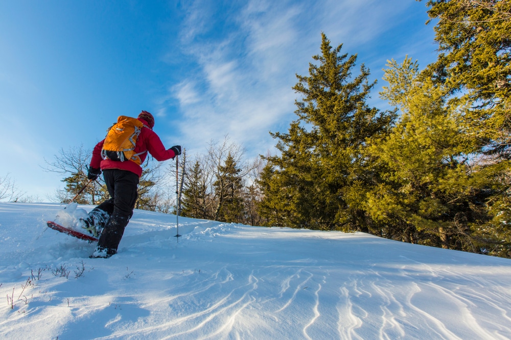 Snowshoeing in the Lakes Region, one of the best places to stay in New Hampshire in 2022
