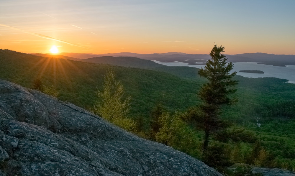 Breathtaking views at Sunset in the Lakes Region, one of the best places to stay in New Hampshire in 2022